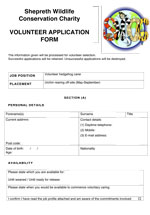 Volunteer application for for off site care - thumbnail